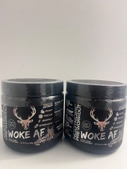 2 Woke AF White Gummy Deer Pre-Workout Powder 8.6oz Both EXP: 07/27 New & Sealed