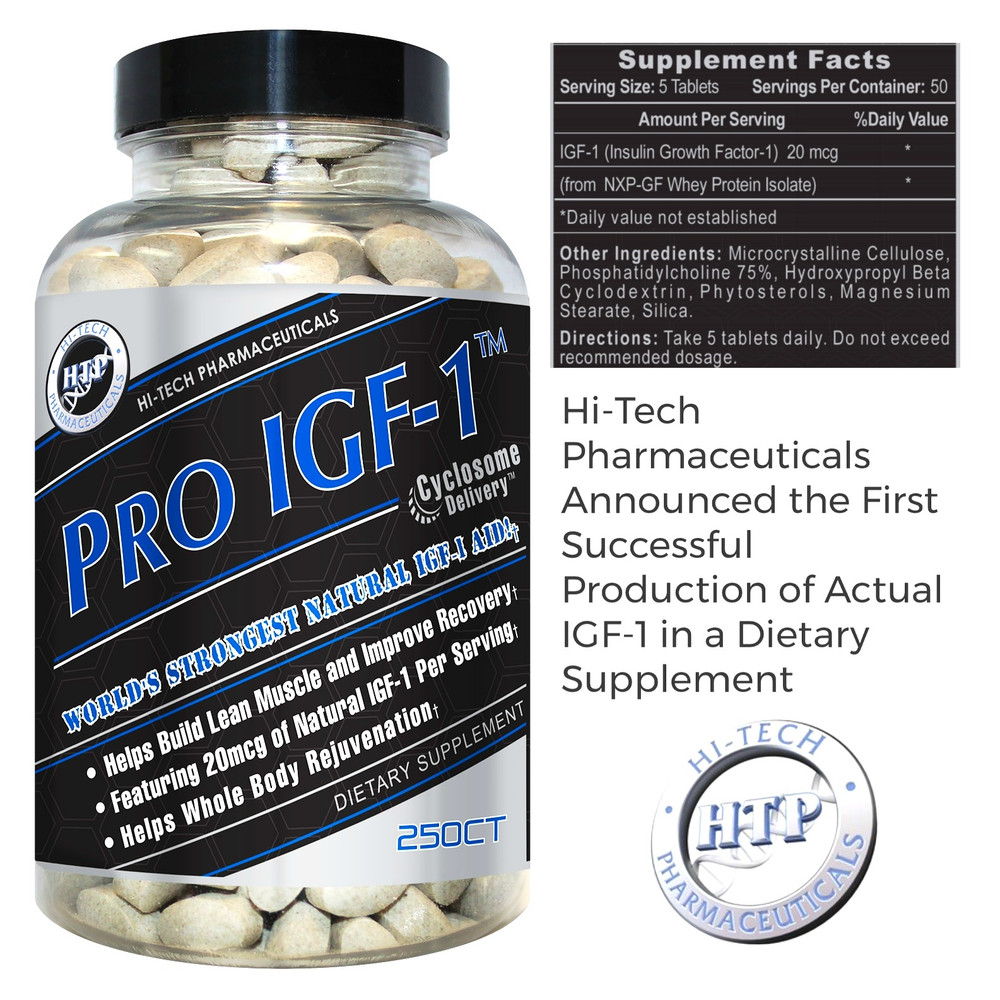 Hi-Tech Pharmaceuticals PRO IGF-1 250 Tablets Build Muscle & Improve Recovery