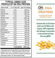 Growing Naturals Raw pea protein powder, plant-based vegan protein, BCAA,…