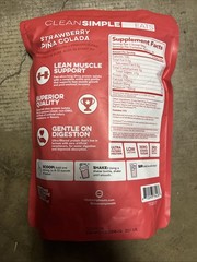 Clean Simple Eats Clear Protein Powder Grass Fed Strawberry Piña Colada 20 Serv