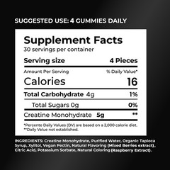 Creatine Gummies 5g 120 Ct Sugar Free Vegan Muscle SOHE HEALTH 2PK