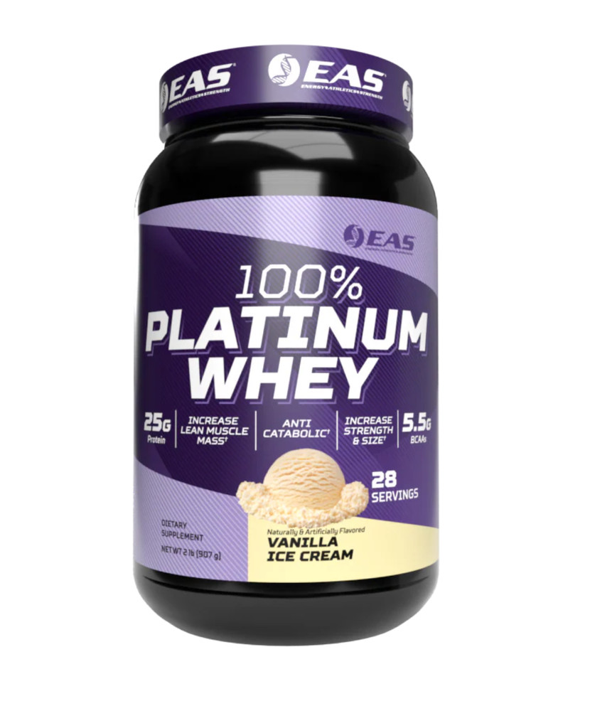 EAS 100% Platinum Whey, Vanilla Ice Cream, 2 lbs (907 g)