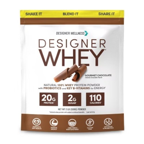 Designer Whey Protein Powder – Gourmet Chocolate – 32oz: Certified Gluten-Free