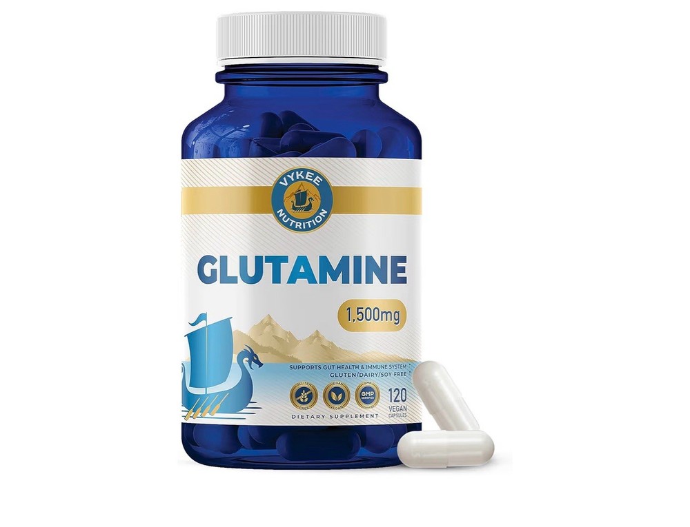 Vykee Nutrition L-Glutamine 120 Capsules for Muscle Recovery 1500mg Exp 07/27