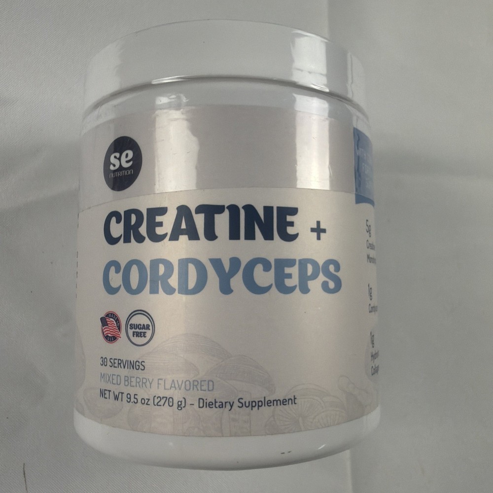 SE Nutrition Creatine Cordyceps Mixed Berry 30 Servings Exp 01 2029 New Sealed