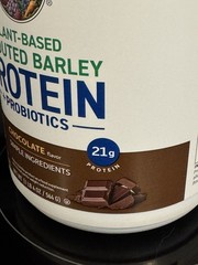 Garden of Life Plant-Based Sprouted Barley Protein Powder CHOCOLATE 20 Servings