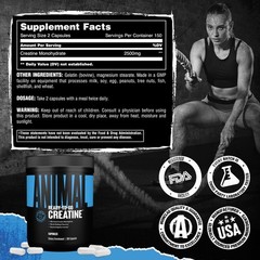 Animal Micronized Creatine Monohydrate Capsules – 300 Caps, 2500mg per Servin…