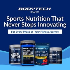 BodyTech Creatine Monohydrate Powder, 60 Servings (Pack 0f 1), No Color