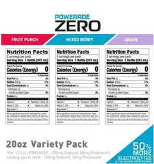 POWERADE ZERO Variety Pack Sports Drink, 20 fl. oz., 24 pk. Best Price USA
