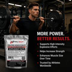 Creatine Monohydrate 200 Mesh (5g) Pure Dual Health Bulk Supplements Strength