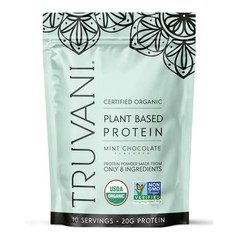 Truvani Organic Mint Chocolate Vegan Protein Powder, 12.38 Ounces