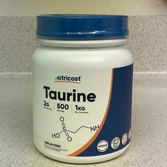 Nutricost Taurine Powder (1KG) – 500 Servings – Pure High Quality Powder