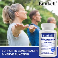 Magnesium 120mg Vegan Capsules Support Bone ,Cardiometabolic Health,