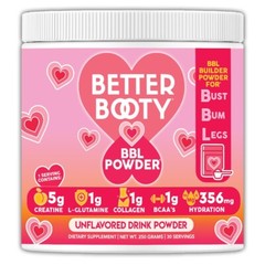 Better Booty BBL Powder Creatine for Women Glute Builder w Collagen BCAA’s Drink
