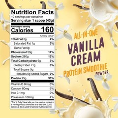 Protein Powder – Vanilla – 10 Serv (430g): High Protein, Gluten-Free