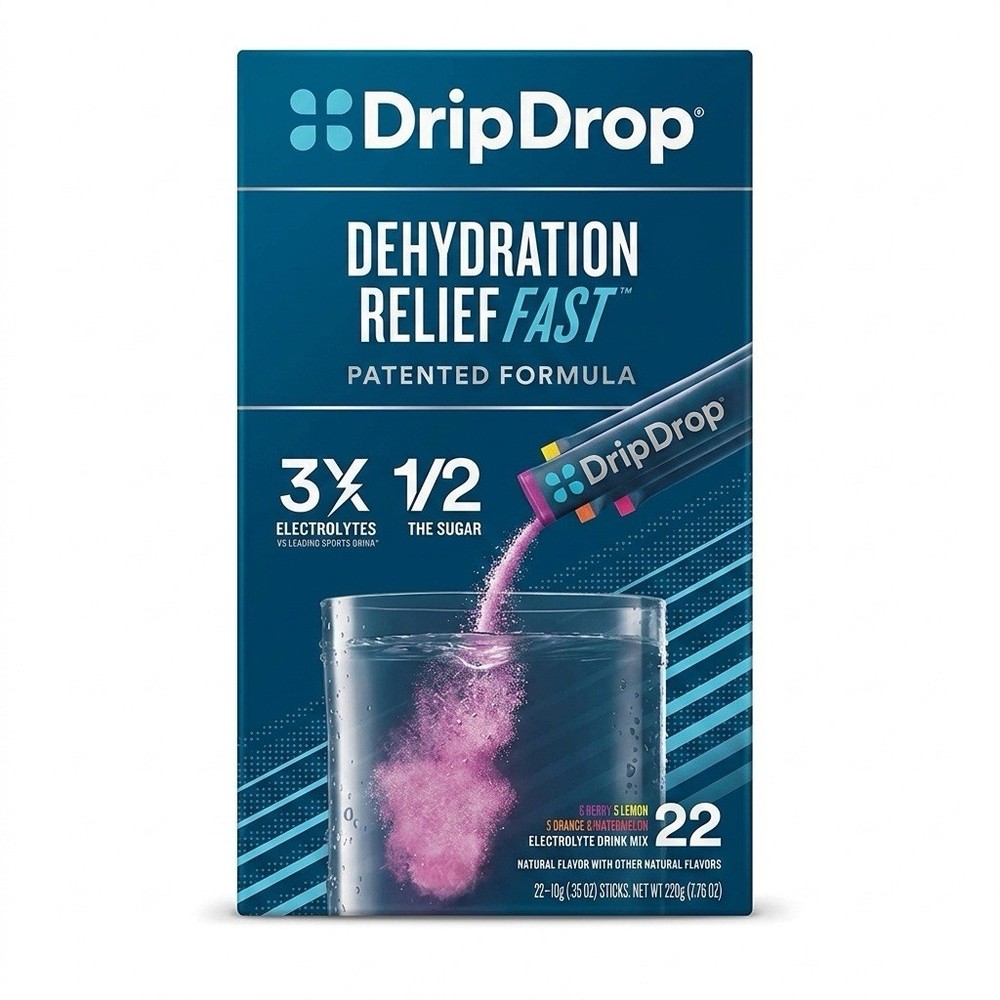 Drip Drop Hydration Relief Fast – Electrolyte Drink Mix – 22 Sticks