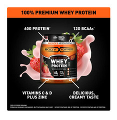 Body Fortress Super Advanced 100% Premium Whey Protein Powder, Strawberry, 60g P