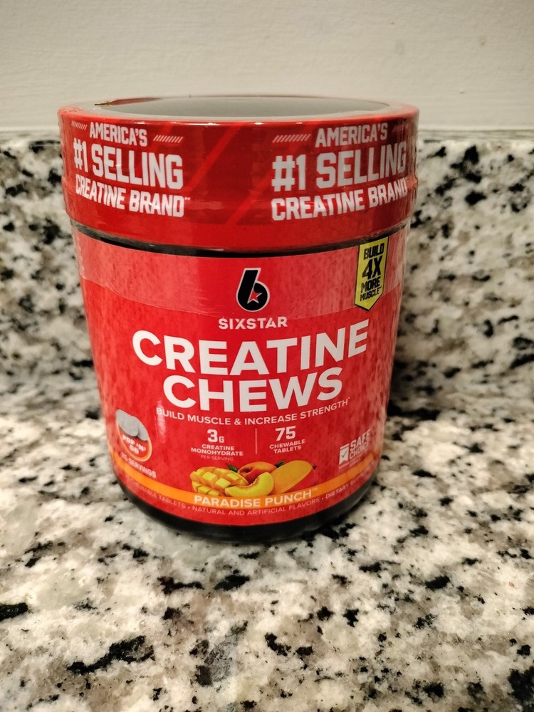 Six Star Creatine Chews Paradise Punch | 3g Pure Creatine Monohydrate per…