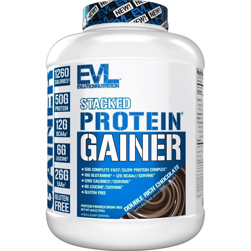 Evlution Nutrition Stacked Protein Gainer – 50g Protein Per Serving- 6lb