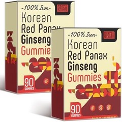 Sapotax Korean Red Panax Ginseng Supplement Gummies – 180 Count