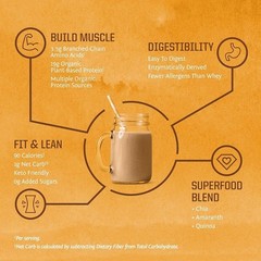 SUNWARRIOR Organic Classic Plus Natural, 13.2 oz Vegan Protein Powder Supplement