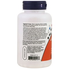 Now Foods L-Methionine 500 mg 100 Caps 100 Count (Pack of 1), No Color