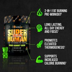 Alpha Lion SuperHuman Burn Hulk Juice – Sour Gummy Bear 10.96 oz (Pack of 2)