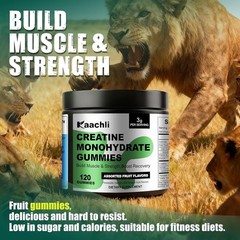 Creatine Monohydrate Gummies for Men and Women, 3000mg Creatine,120 Count.
