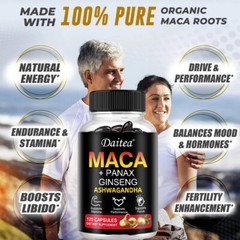 Maca Root Capsules 10,000mg | 120 Caps | Red, Yellow, Black Maca Supplements