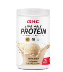 GNC Live Well Whey Protein Powder Creamy Vanilla 25g 16 Servings