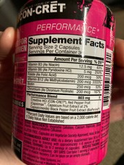ProMera Health Women’s Elite Pre-Workout Con-Cret Reinforced Capsules, 60 Count