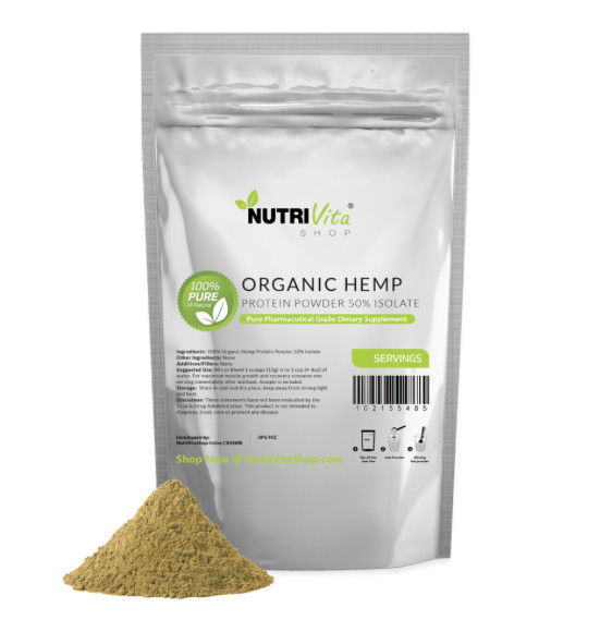 2X 5LB (10lb 100% Pure Organic Hemp Protein Powder 50% Isolate nonGMO High Fiber
