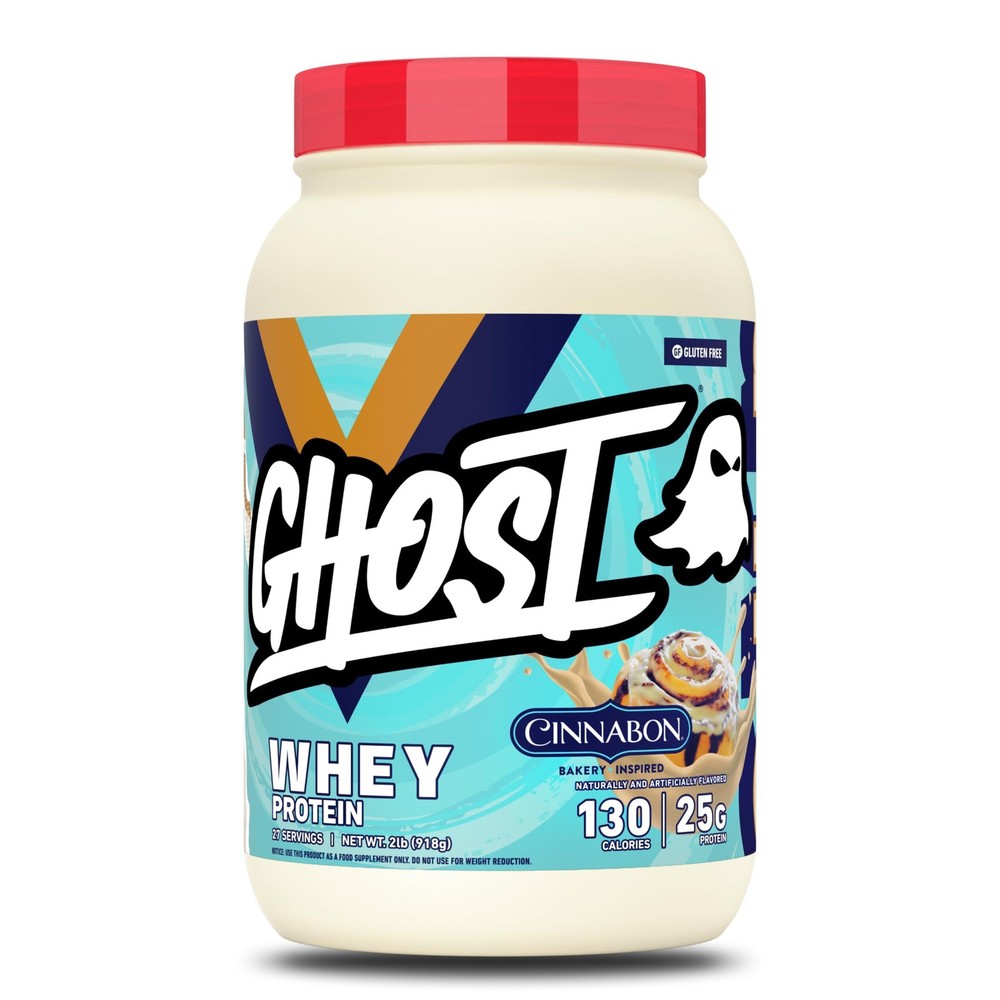 GHOST Whey Protein Powder, Cinnabon 2LB, 25G of Protein Cinnamon Roll Flavo…