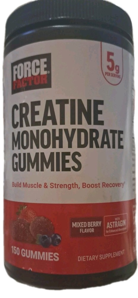 Force Factor Creatine Monohydrate Gummies – Mixed Berry Flavor – 150ct