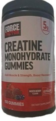Force Factor Creatine Monohydrate Gummies – Mixed Berry Flavor – 150ct