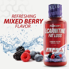 L-CARNITINE Fat Loss – Metabolism Activator – Mixed Berry 1500mg / 24 Servings
