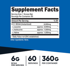 Nutricost BCAA Powder 2:1:1 (Unflavored, 60 Servings) – Vegetarian, Non-GMO, Glu