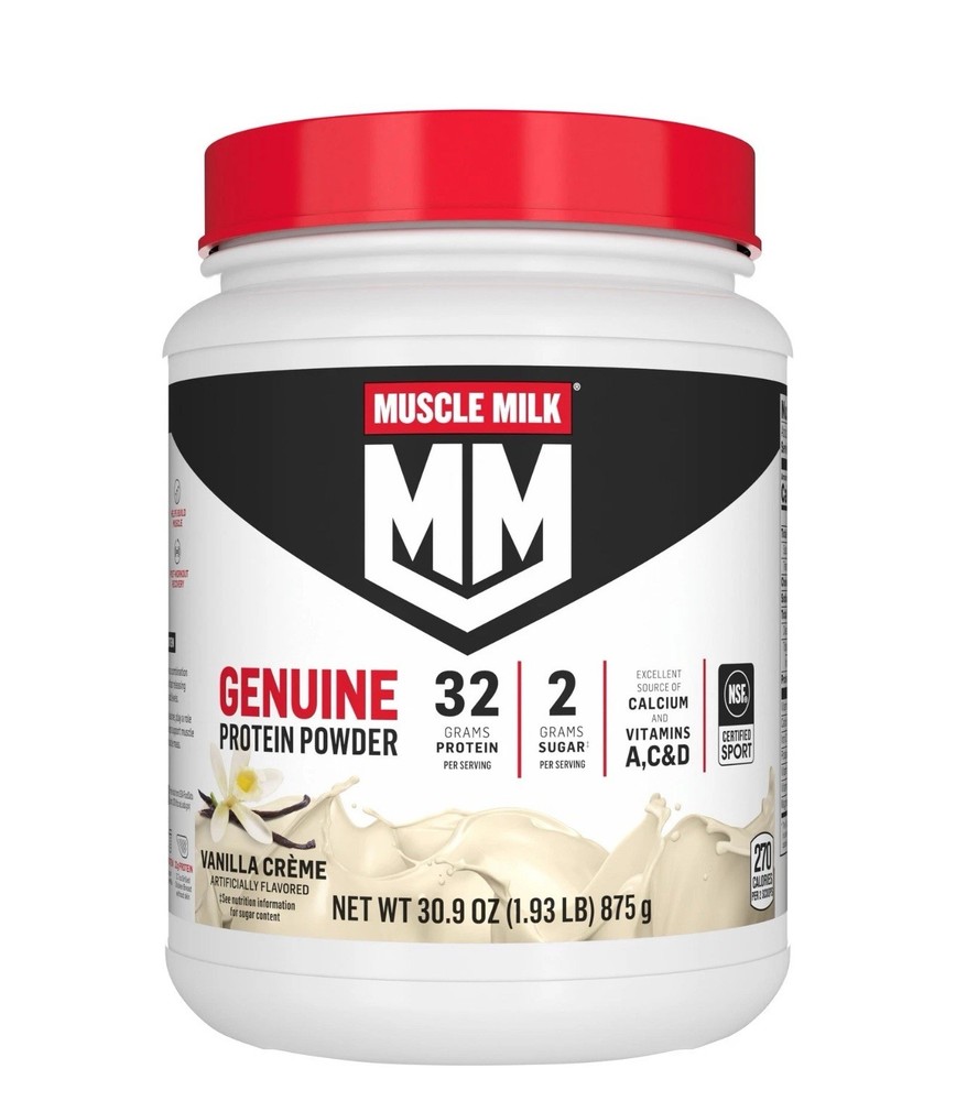 Muscle Milk Genuine Protein Powder, Vanilla, 32g Protein, 1.9lb, 30.9oz