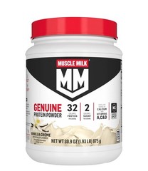 Muscle Milk Genuine Protein Powder, Vanilla, 32g Protein, 1.9lb, 30.9oz