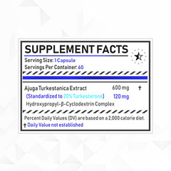 3 Pack (600mg) – Turkesterone+™ 20% Complex with Hydroxypropyl-β-Cyclodextrin