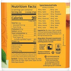 SUNWARRIOR Organic Classic Plus Natural, 13.2 oz Vegan Protein Powder Supplement
