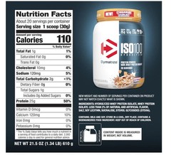 Dymatize ISO100 Whey Isolate Cinnamon Cereal 20 Servings 25g Protein