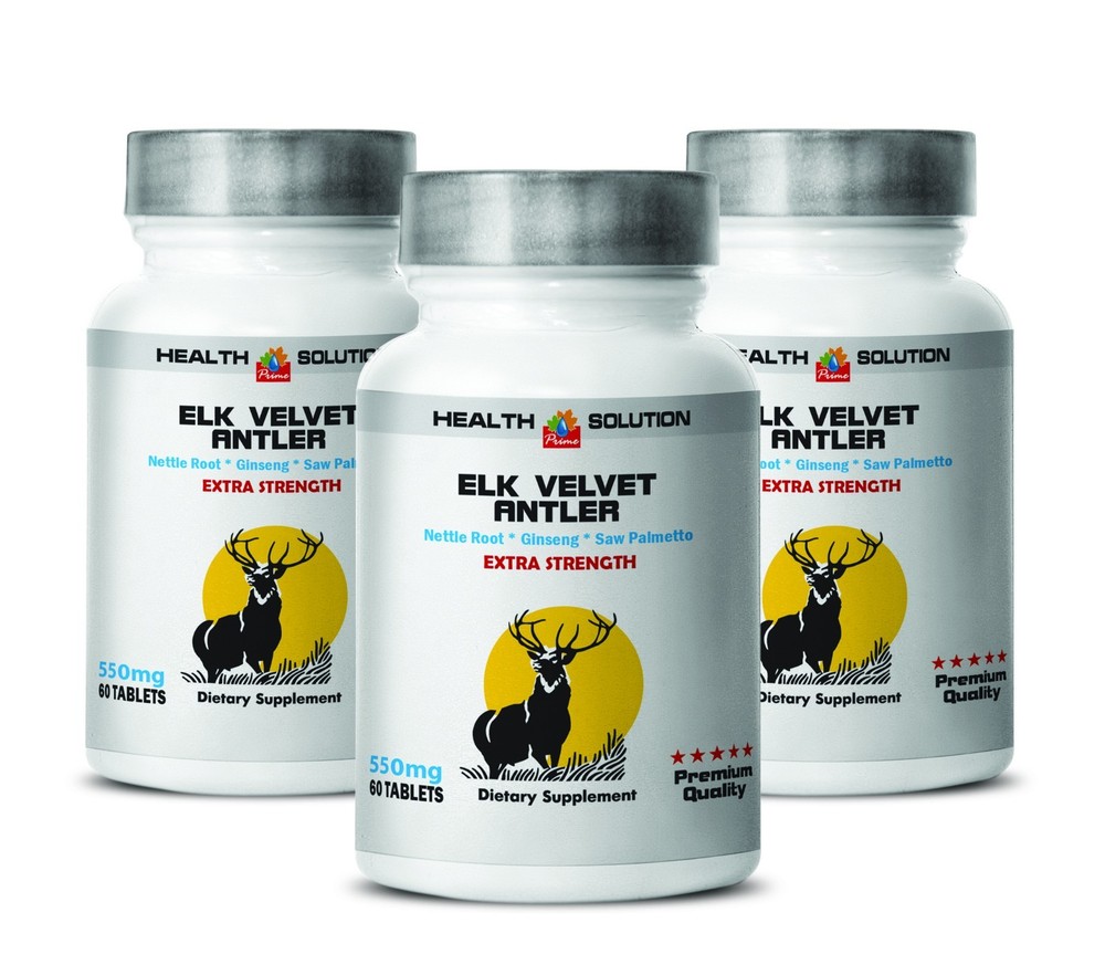 Superfoods Blend – ELK VELVET ANTLER 550mg – pure herbal product -3 Bot 180 Caps
