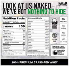 Naked Whey Vanilla Protein 24Sv Grass Fed NSF Gluten Free