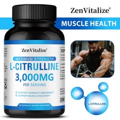 3000mg L-Citrulline Caps for Gym Endurance, Muscle Health&Fast Recovery,120 Caps