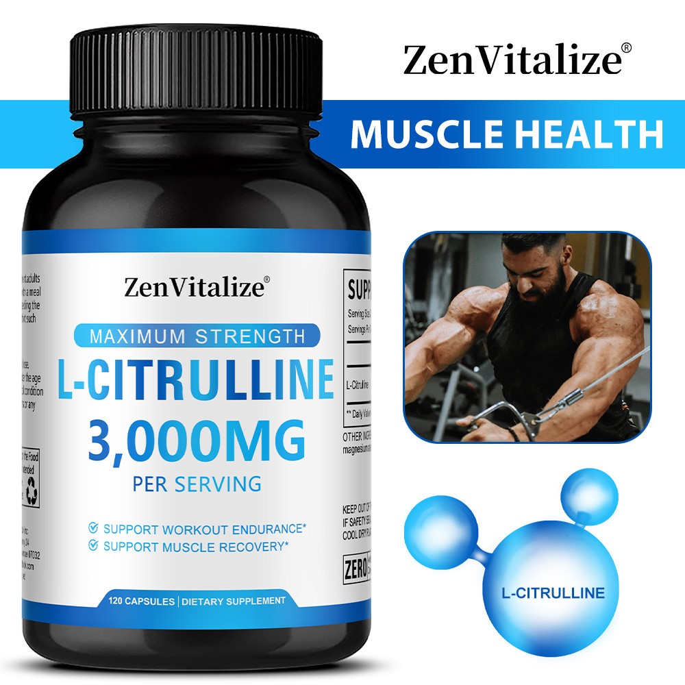 L-Citrulline 3000mg Supplement, Boost Workout Stamina & Muscle Strength 120 Caps