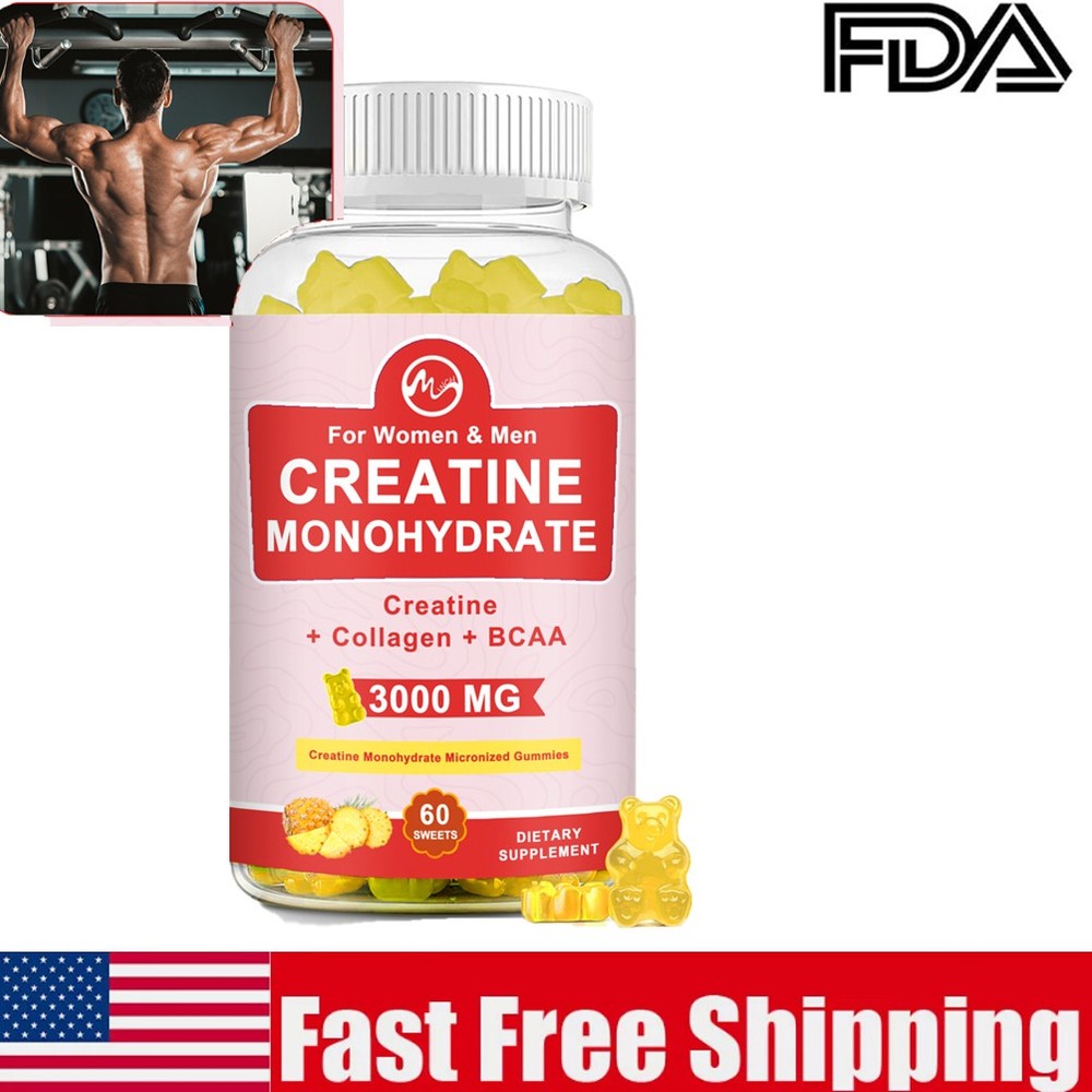 Creatine Monohydrate Gummies – 60Gummies -3000mg – Muscle Strength and Energy