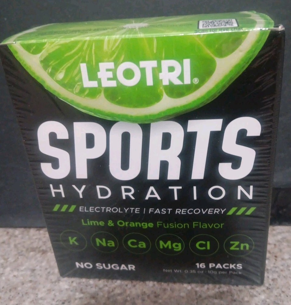 LEOTRI Sports Hydration, Lime & Orange, 16 Packs, Exp. 04/26
