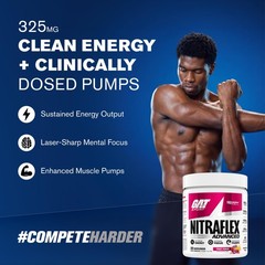 GAT SPORT Nitraflex Advanced Pre-Workout Powder – 10 Ounce (Pack of 1), Pink