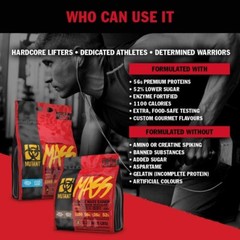 Mutant Mass Weight Gainer Protein Powder – Build Muscle Size and Strength 5LB